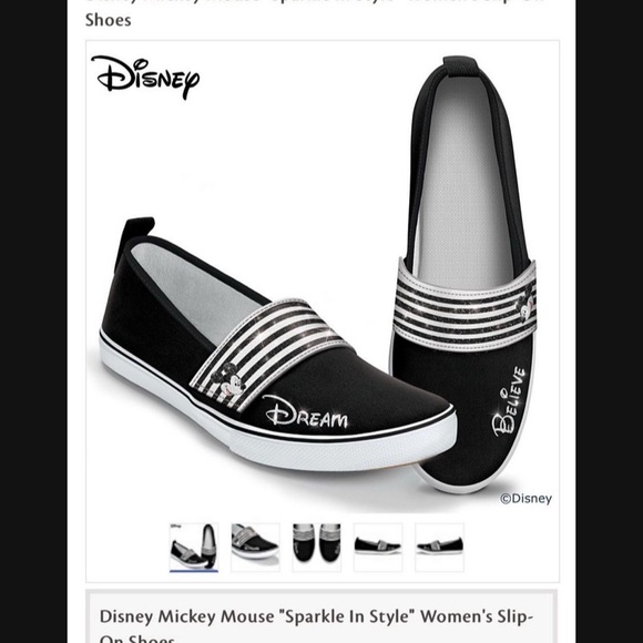 Disney Shoes - Disney Black and White Sneakers with Stripes and Rubber Sole